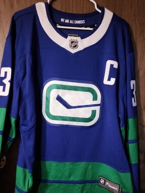 Fanatics Vancouver Canucks Blue and Green NHL Captain Jersey
